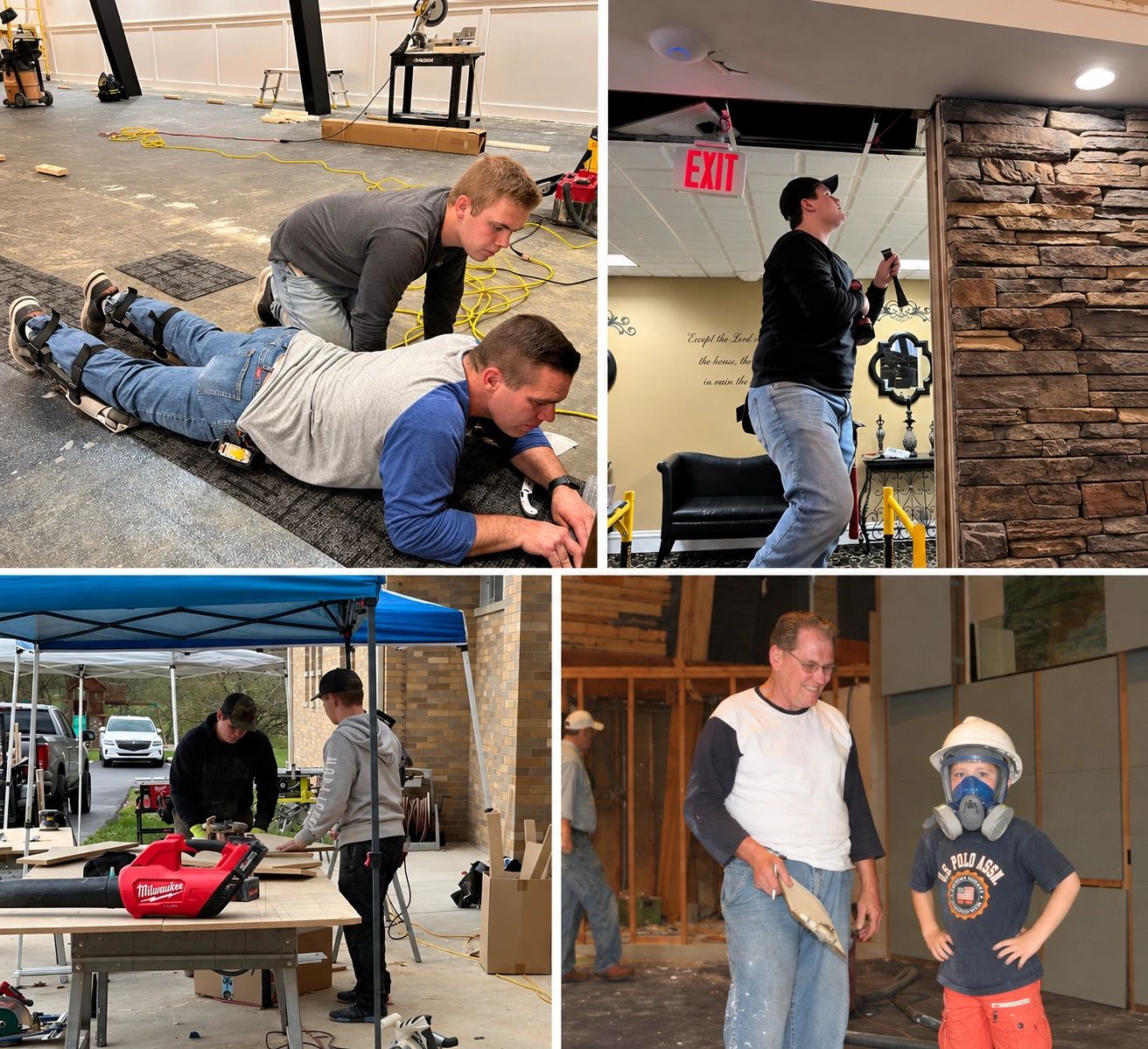 Restoration professionals working in the field